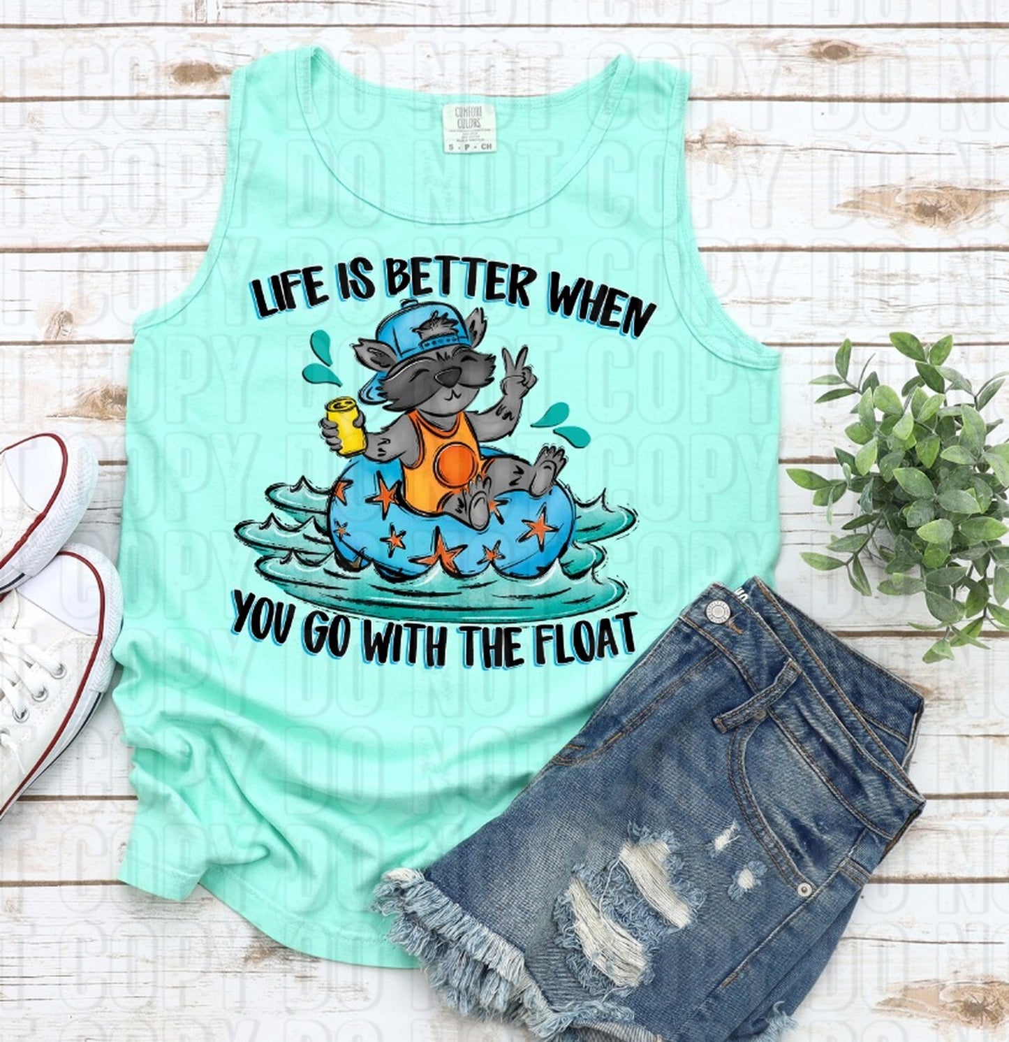 Go With The Float Blue DTF Transfer