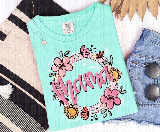 Mama Leopard Floral DTF Transfer