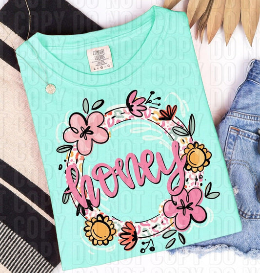 Honey Leopard Floral DTF Transfer