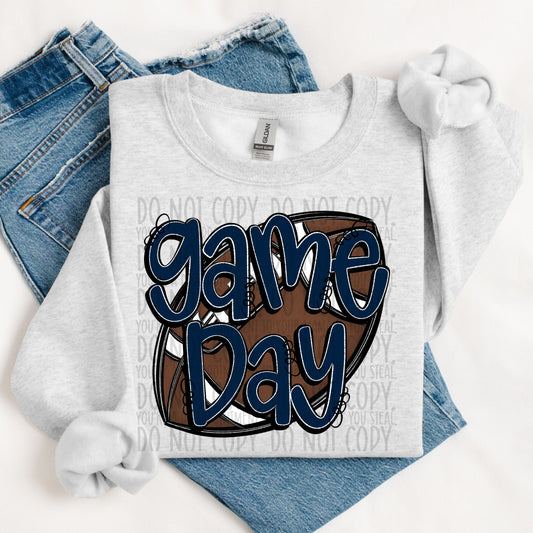Game Day Football Navy DTF Transfer