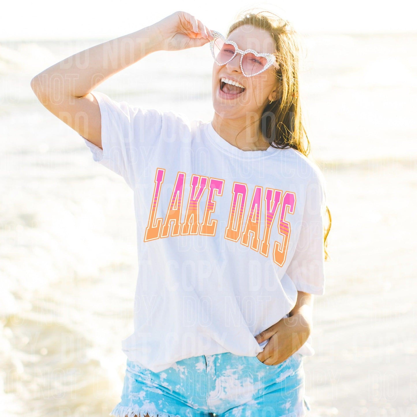 Lake Days Pink Orange DTF Transfer