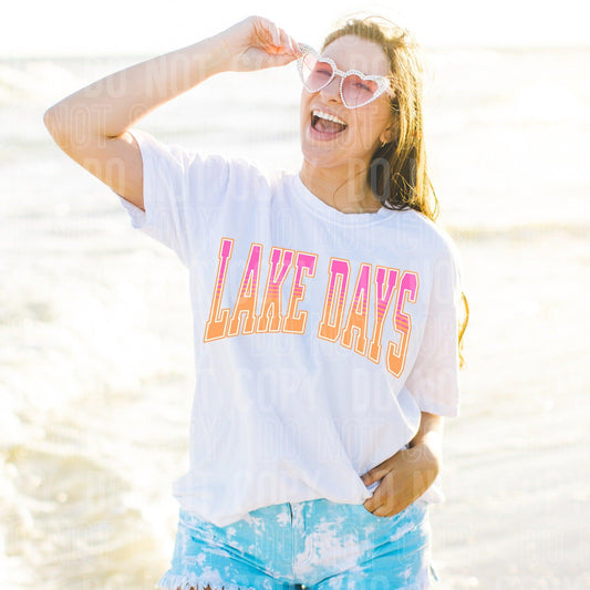 Lake Days Pink Orange DTF Transfer