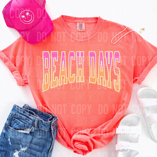 Beach Days Pink Orange DTF Transfer