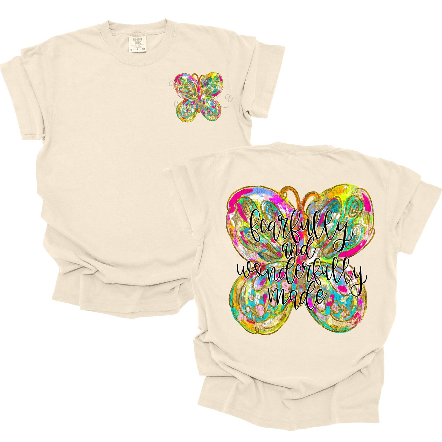 Fearfully And Wonderfully Made Butterfly Front/Back DTF Transfer