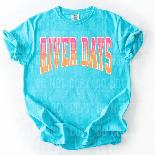 River Days Pink Orange DTF Transfer