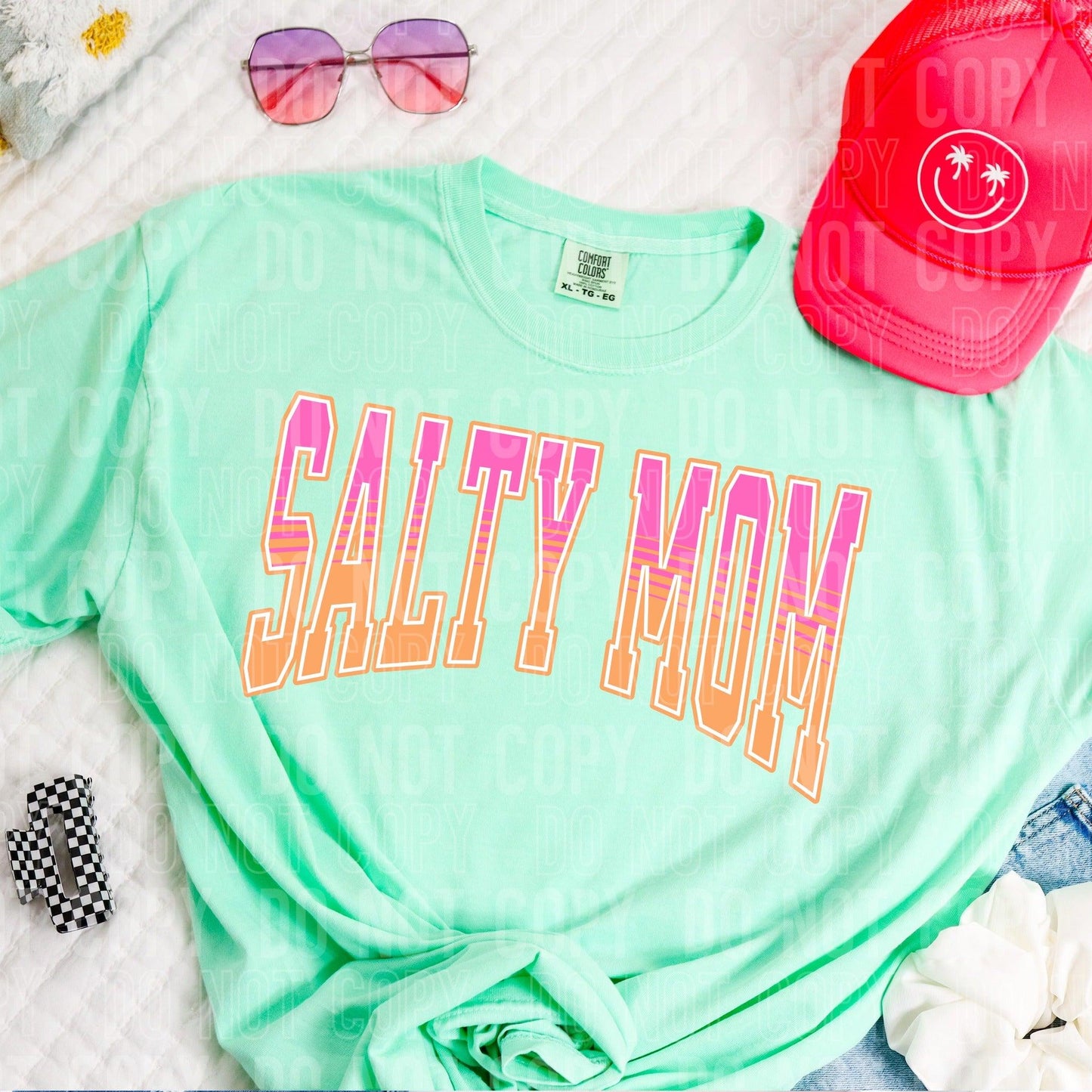 Salty Mom Pink Orange DTF Transfer