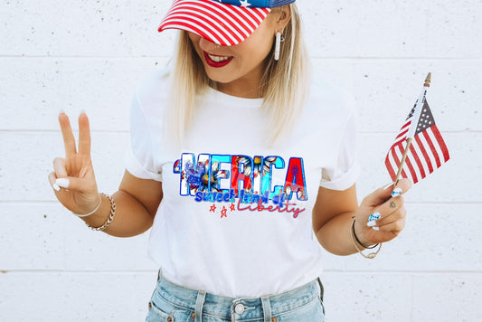 America Sweet Land Of Liberty DTF Transfer