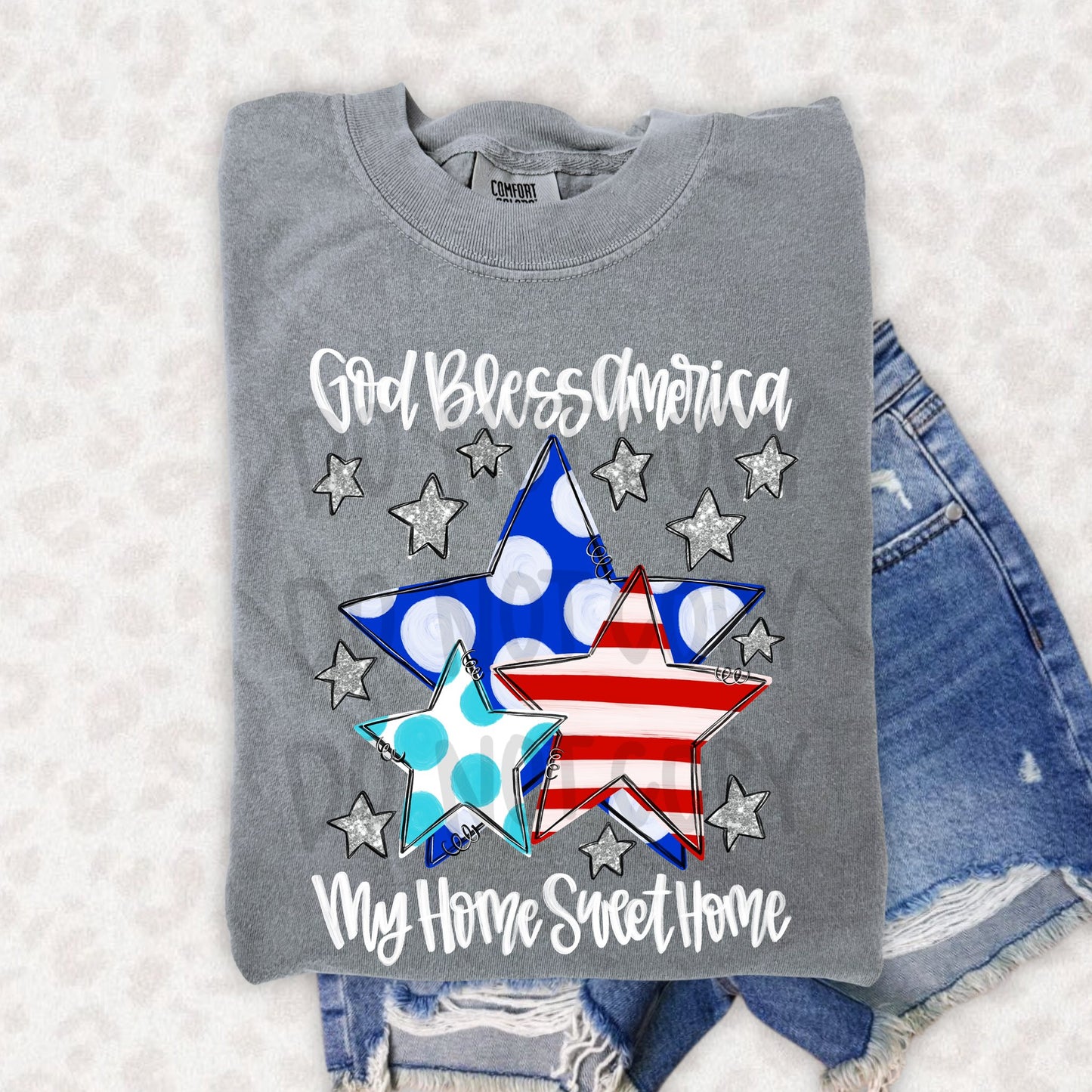 God Bless America My Home Sweet Home DTF Transfer