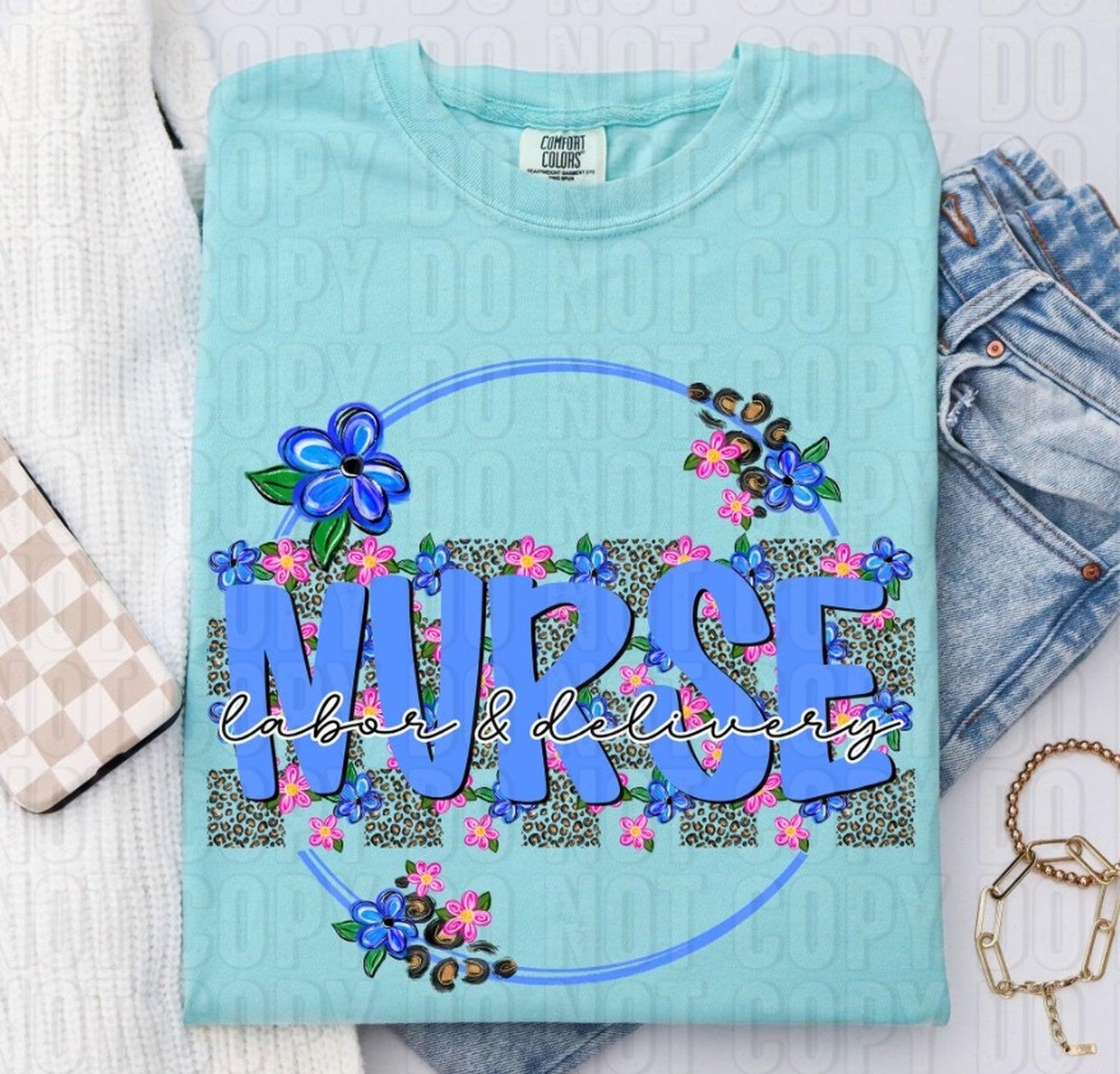 Labor & Delivery Nurse Leopard DTF Transfer