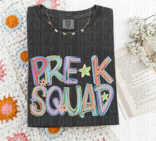 Pre-k Squad Titled Word DTF Transfer