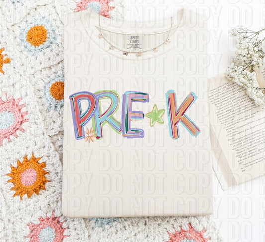 Pre-k Titled Word DTF Transfer