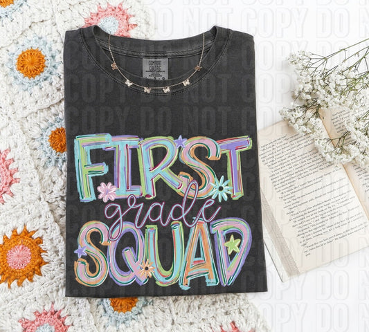 First Grade Squad Titled Word DTF Transfer