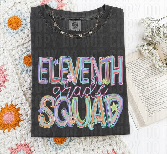 Eleventh Grade Squad Titled Word DTF Transfer