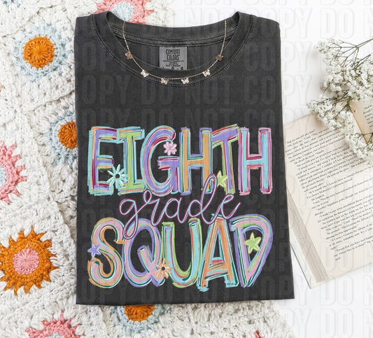 Eighth Grade Squad Titled Word DTF Transfer