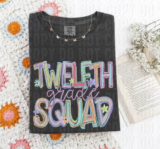 Twelfth Grade Squad Titled Word DTF Transfer