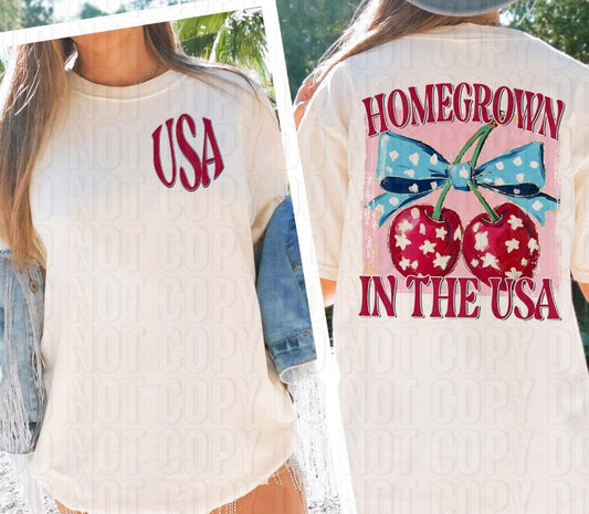 Homegrown In The USA Front/Back DTF Transfer