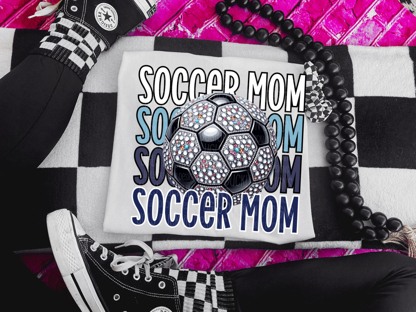 Soccer Mom Columbia Blue Navy DTF Transfer