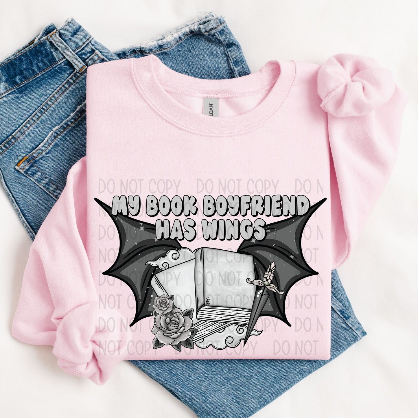 My Book Boyfriend Has Wings DTF Transfer