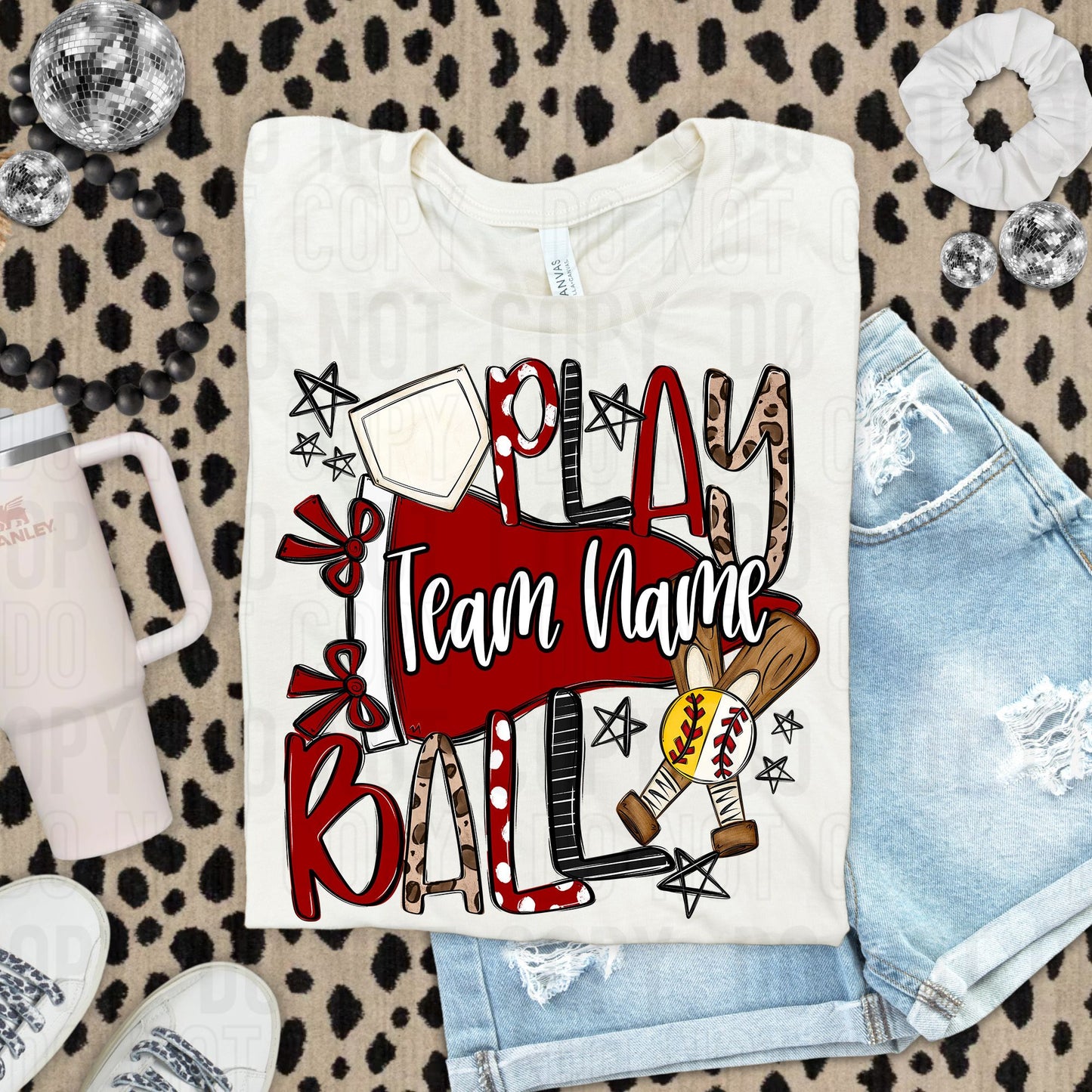 Play Ball Baseball Softball Or Both Custom Team Name DTF Transfer