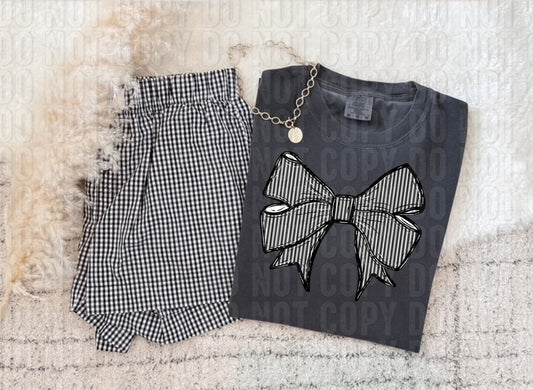 Seersucker Bow Black DTF Transfer