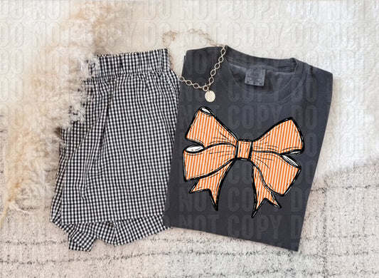 Seersucker Bow Orange DTF Transfer