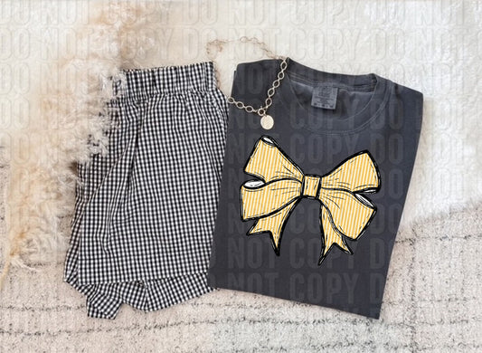 Seersucker Bow Yellow DTF Transfer