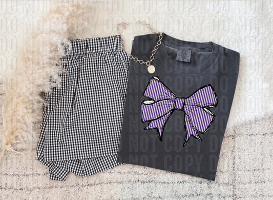Seersucker Bow Purple DTF Transfer