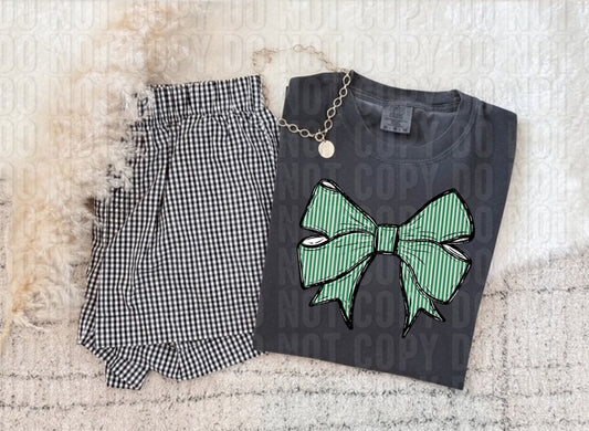 Seersucker Bow Green DTF Transfer