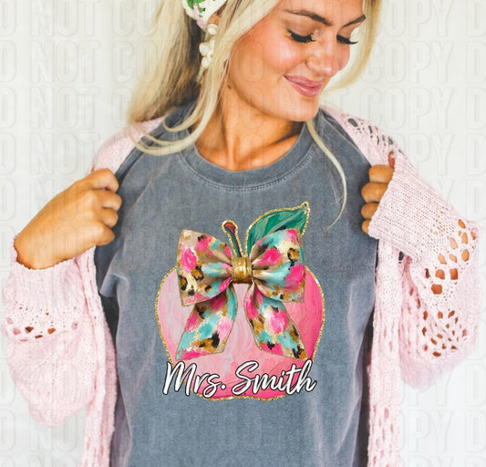 Painted Apple Custom Name/Occupation DTF Transfer