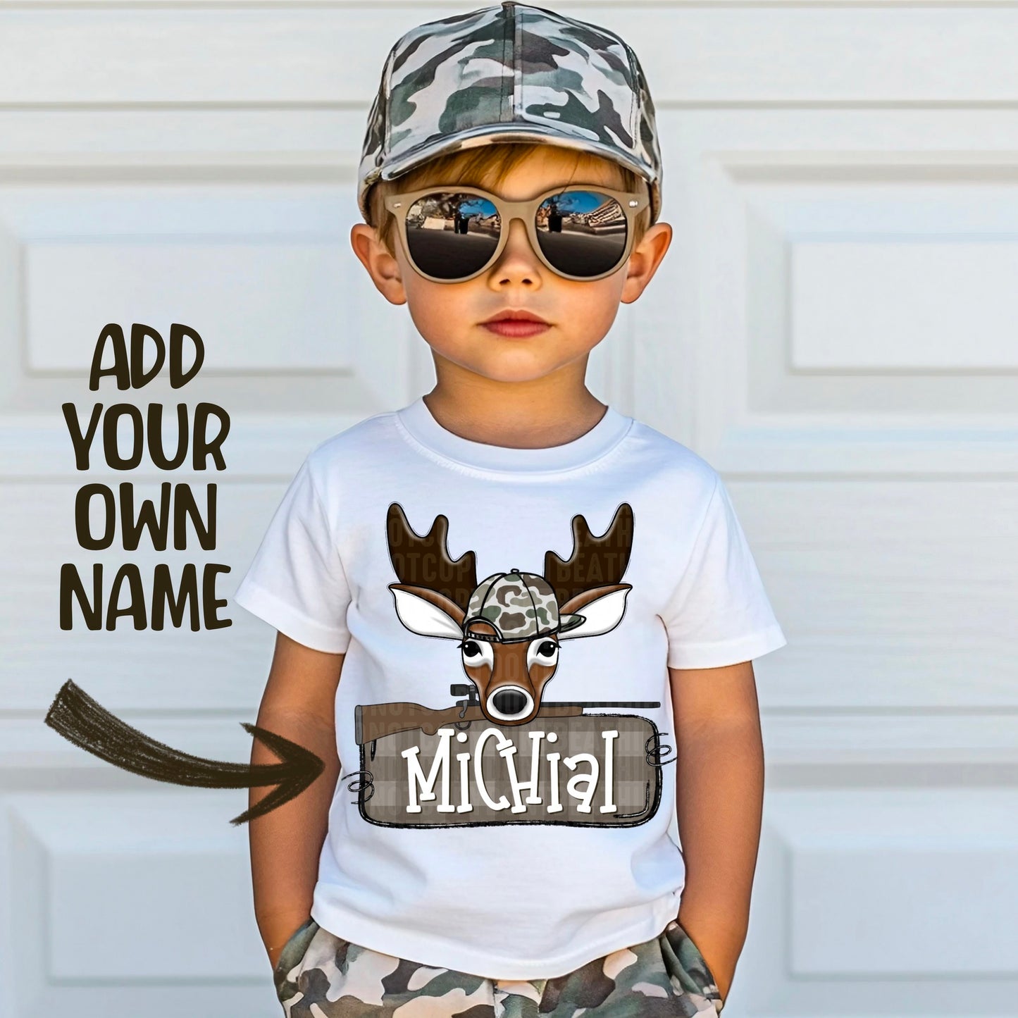 Camo Deer Name Plate (Boy) Custom DTF Transfer
