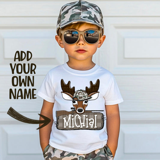 Camo Deer Name Plate (Boy) Custom DTF Transfer