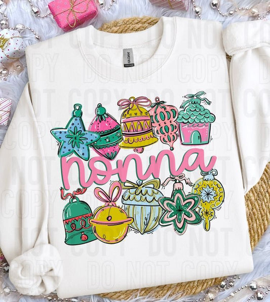 Nonna Ornament Name Frame DTF Transfer