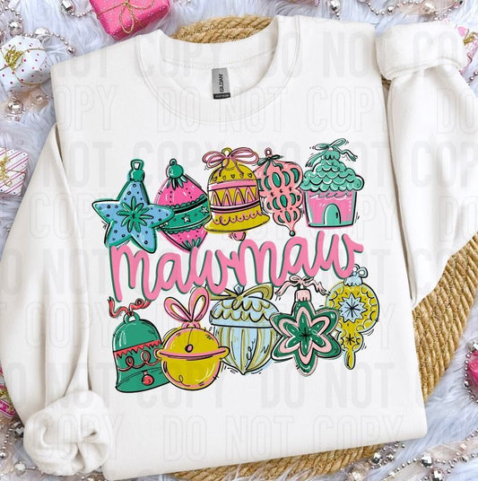 Mawmaw Ornament Name Frame DTF Transfer