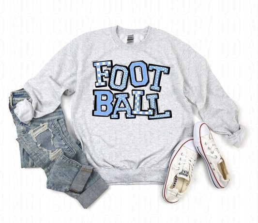 So Sporty Football Columbia Blue DTF Transfer
