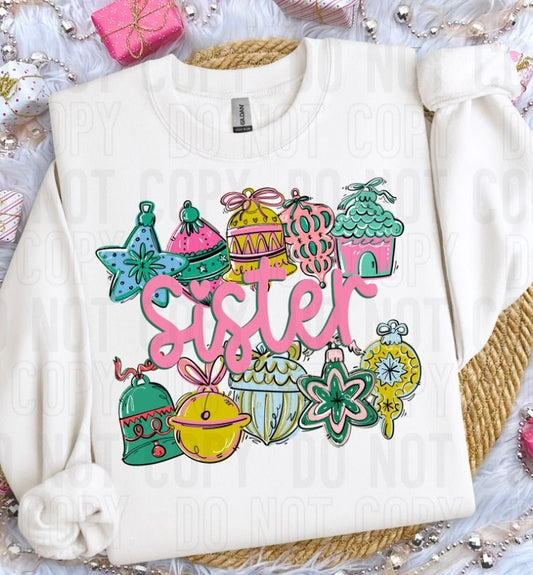 Sister Ornament Name Frame DTF Transfer