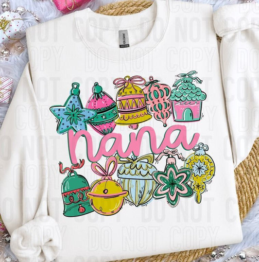 Nana Ornament Name Frame DTF Transfer