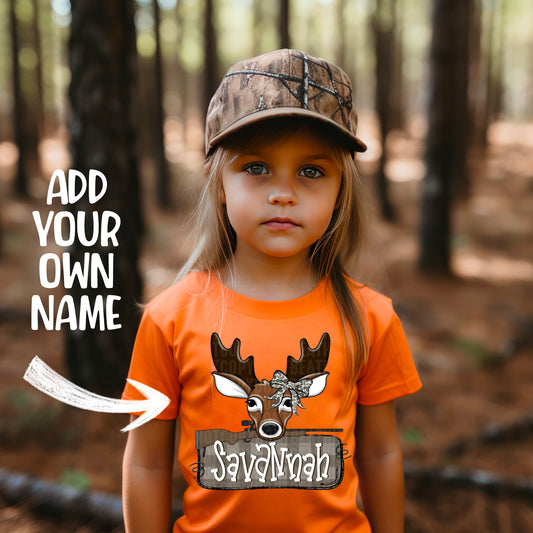 Camo Deer/Doe Name Plate (Girl) Custom DTF Transfer