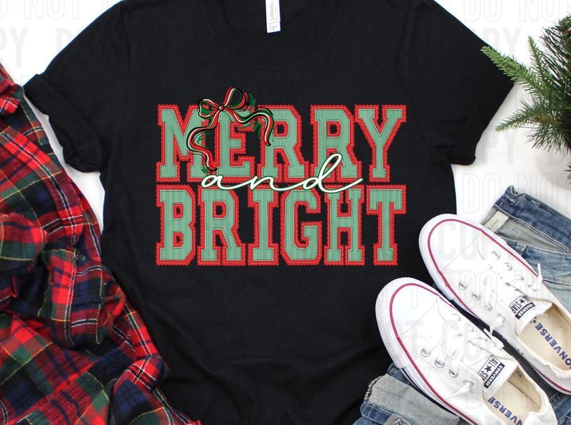 Merry And Bright Prepster DTF Transfer