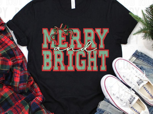 Merry And Bright Prepster DTF Transfer