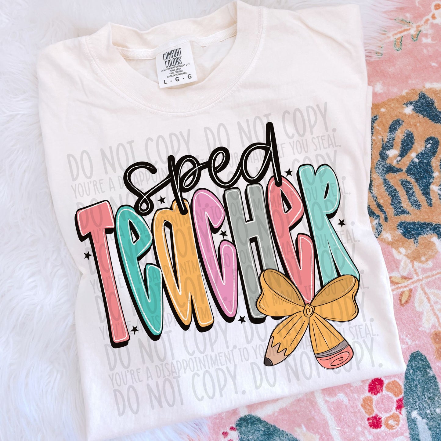 SPED Teacher Bright Bow DTF Transfer