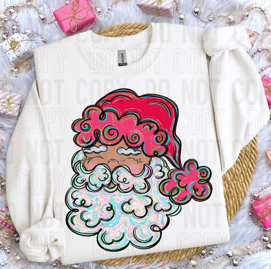 Painted Santa DTF Transfer