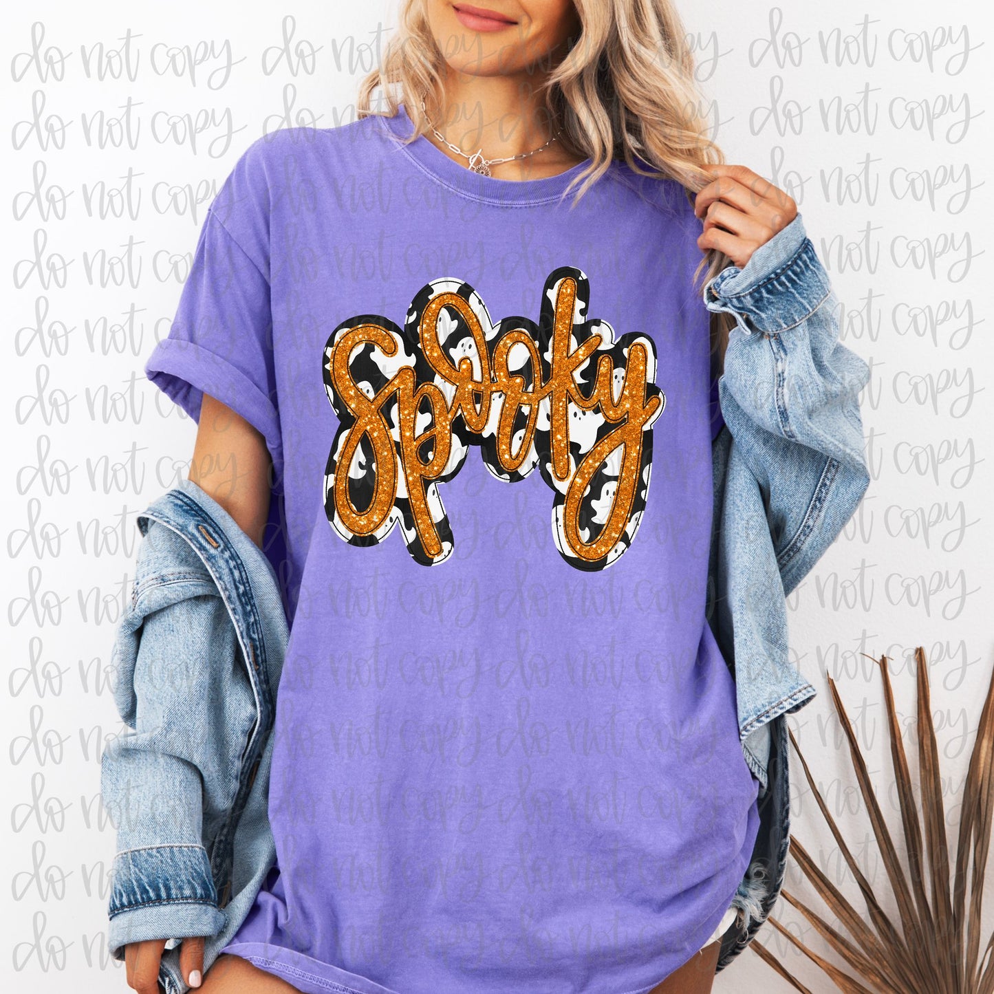 Spooky Ghost Applique Faux DTF Transfer