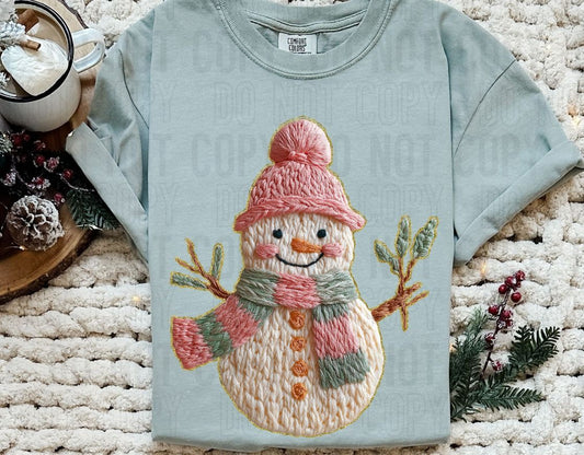 French Knot Faux Snowman DTF Transfer