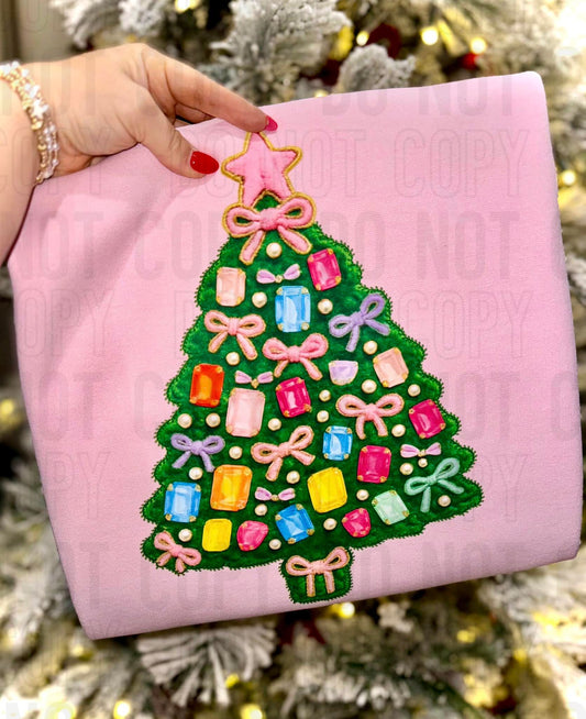 Rhinestone Christmas Tree DTF Transfer