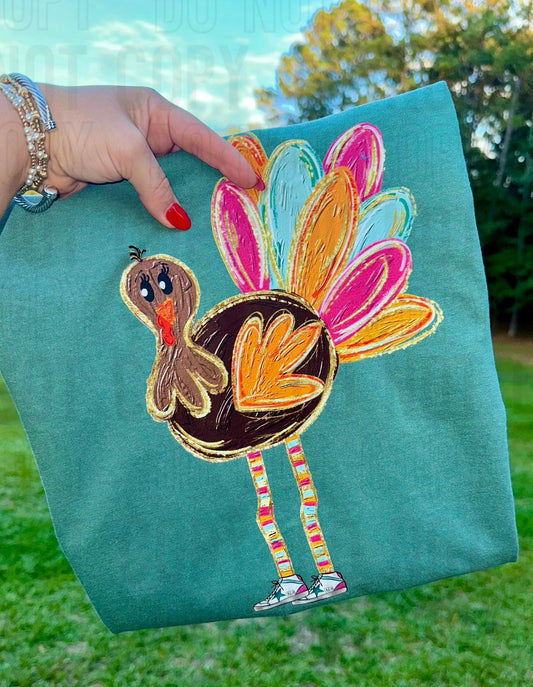 Preppy Painted Girl Turkey DTF Transfer