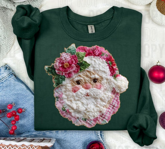 Santa Quilted Faux DTF Transfer