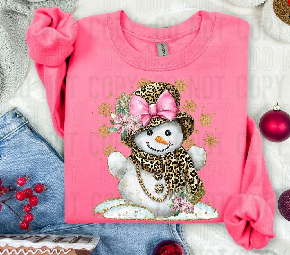Leopard & Flowers Snow Lady DTF Transfer