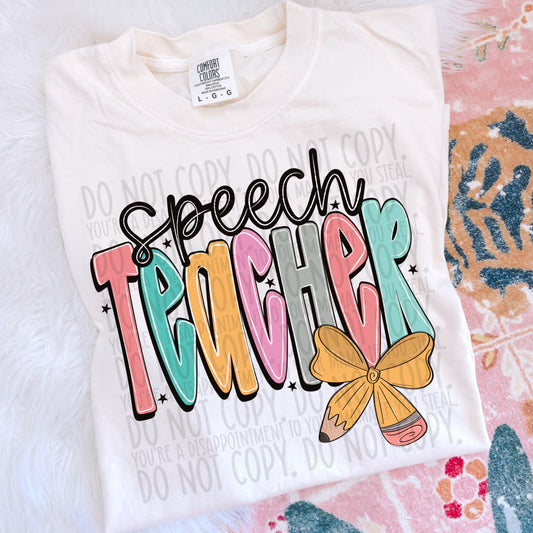 Speech Teacher Bright Bow DTF Transfer
