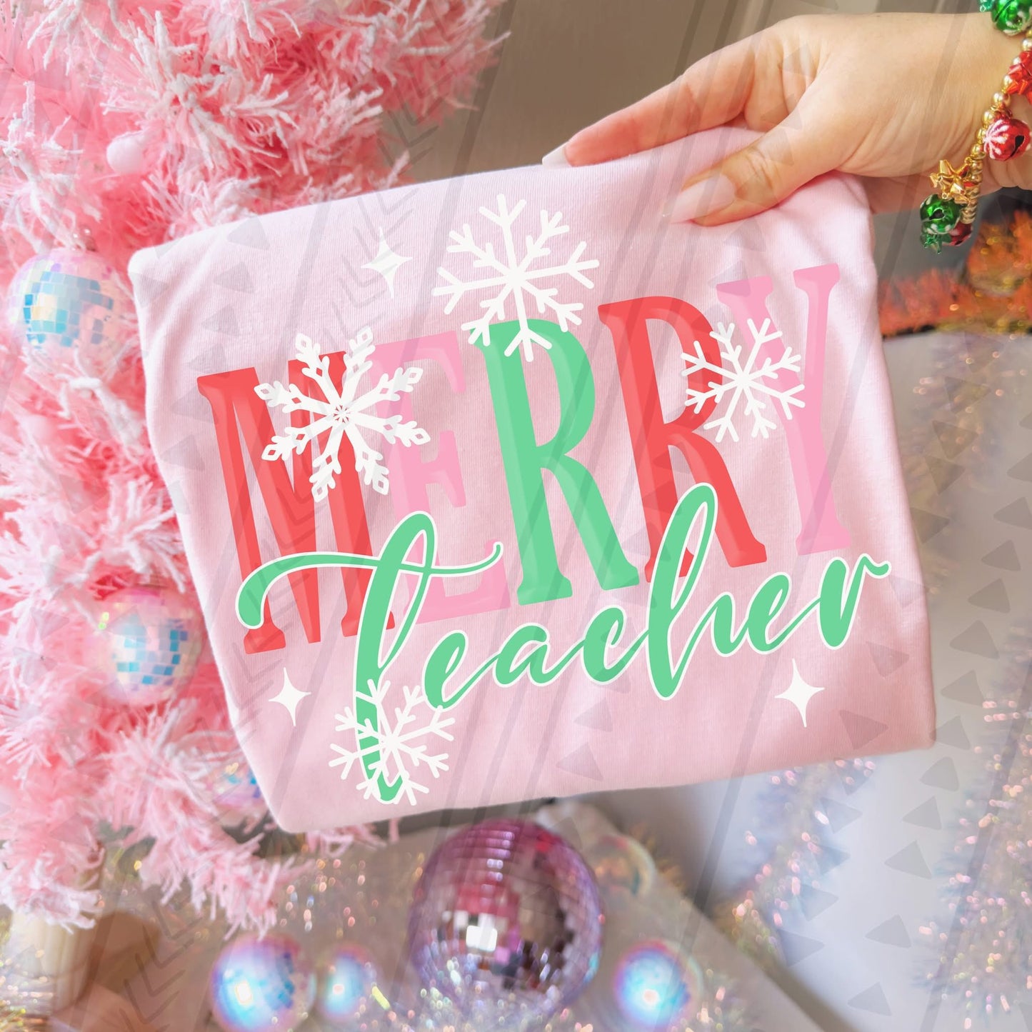 Merry Teacher DTF Transfer