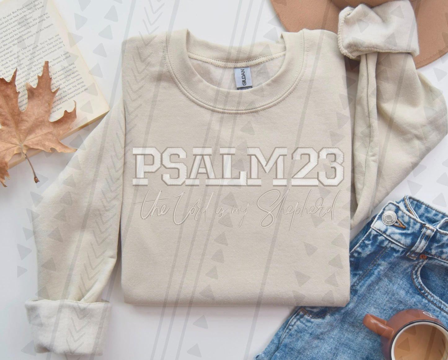 Psalm 23 Embroidery Faux DTF Transfer